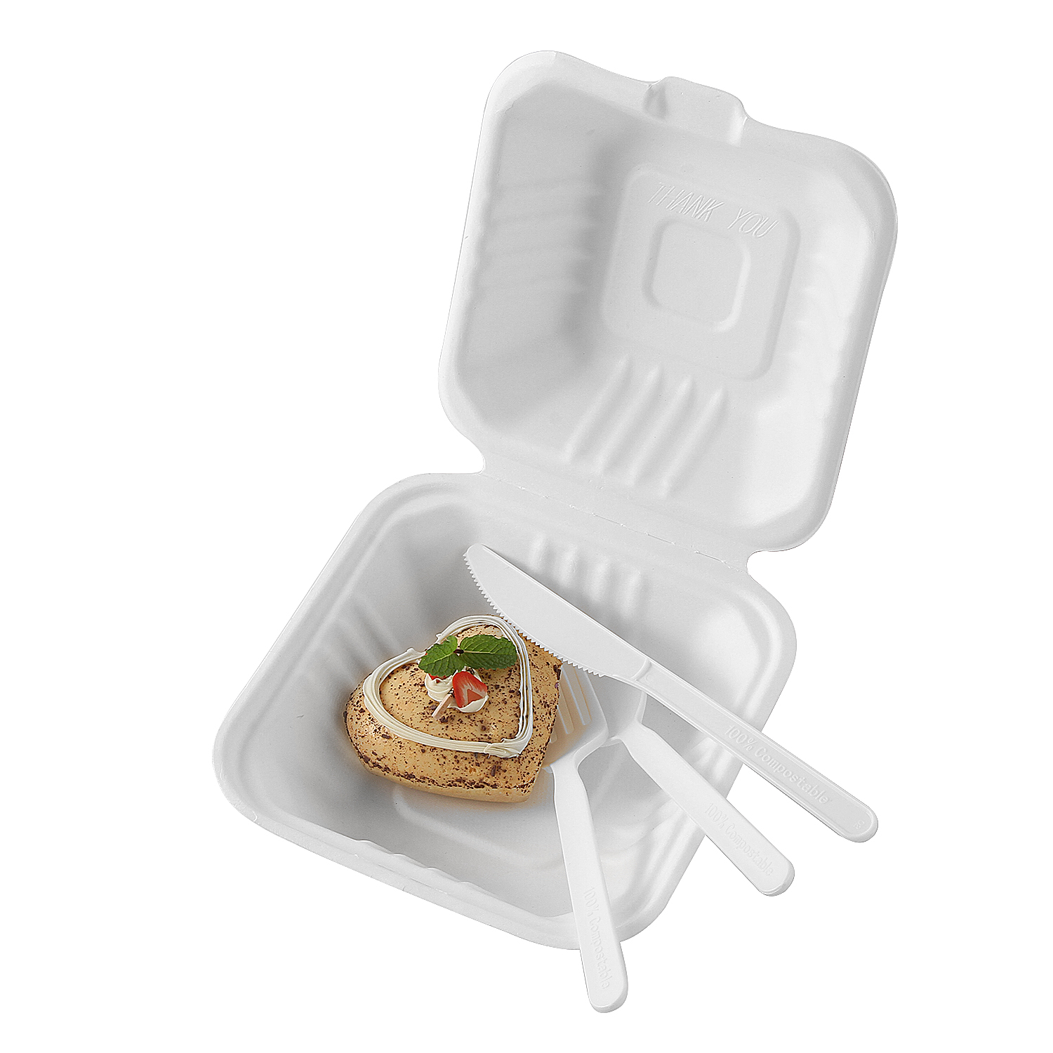 caja de hamburguesa de pulpa de caña de azúcar