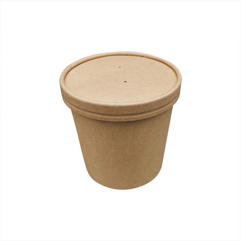 Vaso de sopa de papel degradable 20OZ con tapa