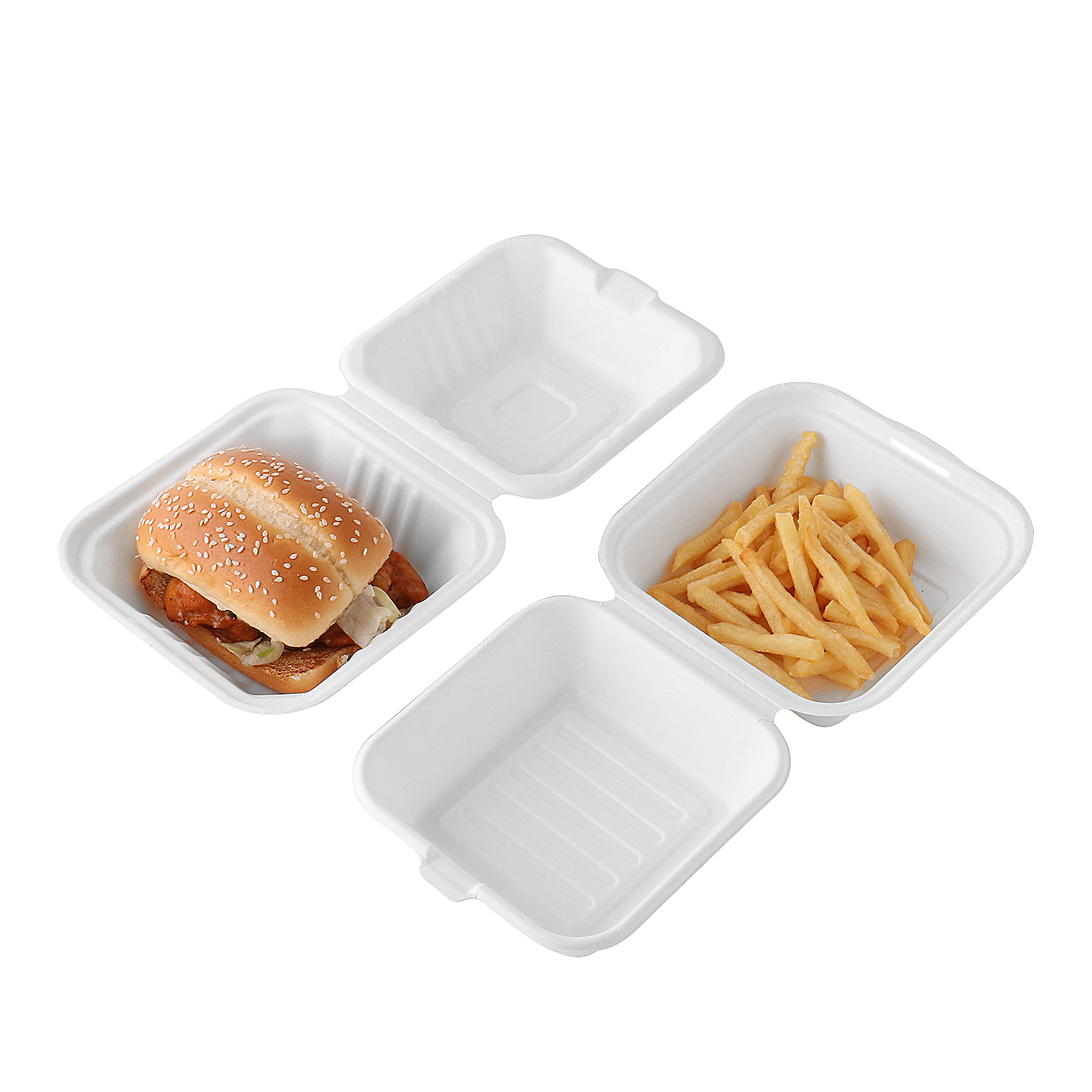 caja de concha de caña de azúcar para llevar
