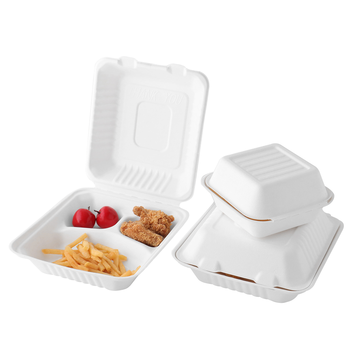 Caja de concha de envasado de alimentos ecológico a prueba de fugas
