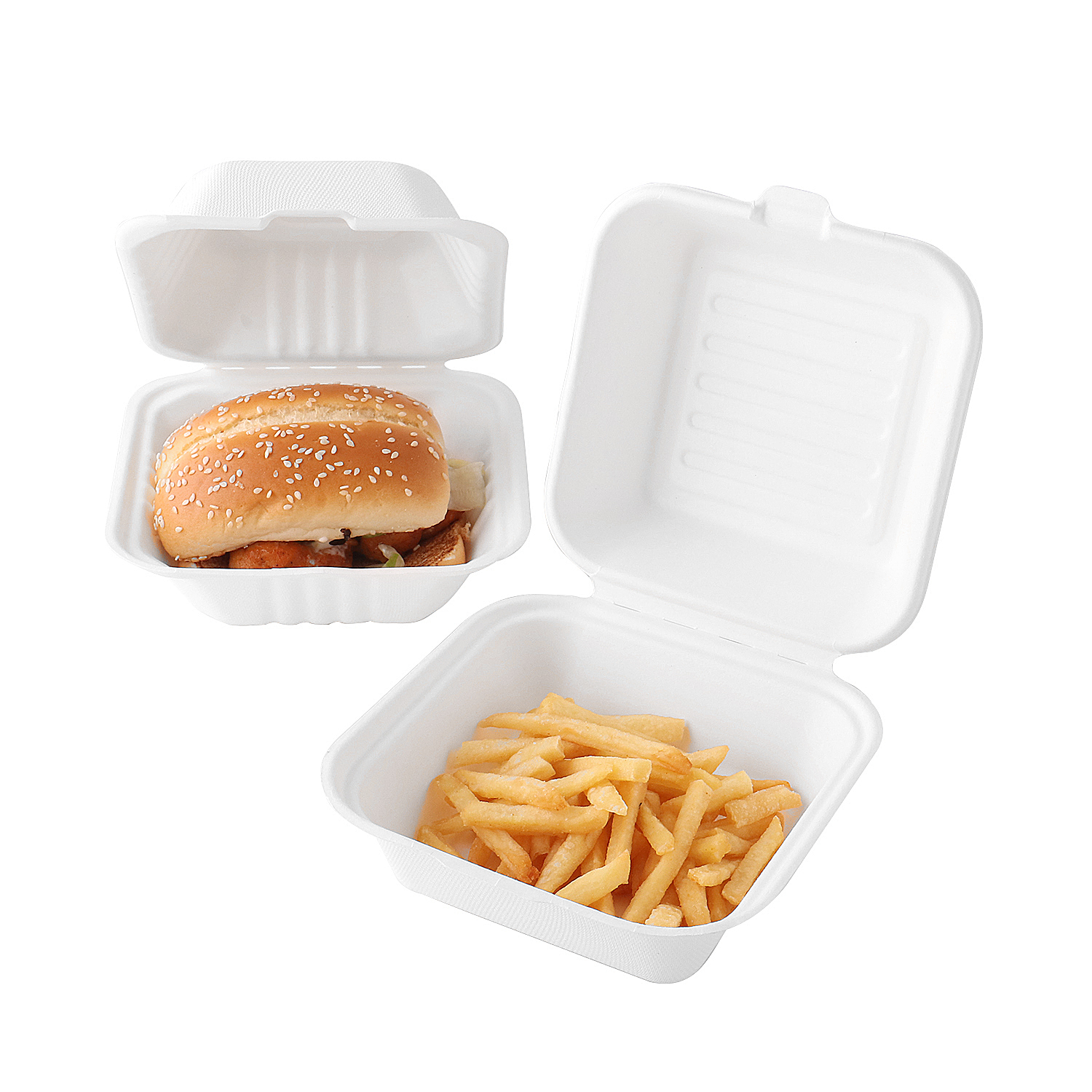 Caja de hamburguesa de bagazo