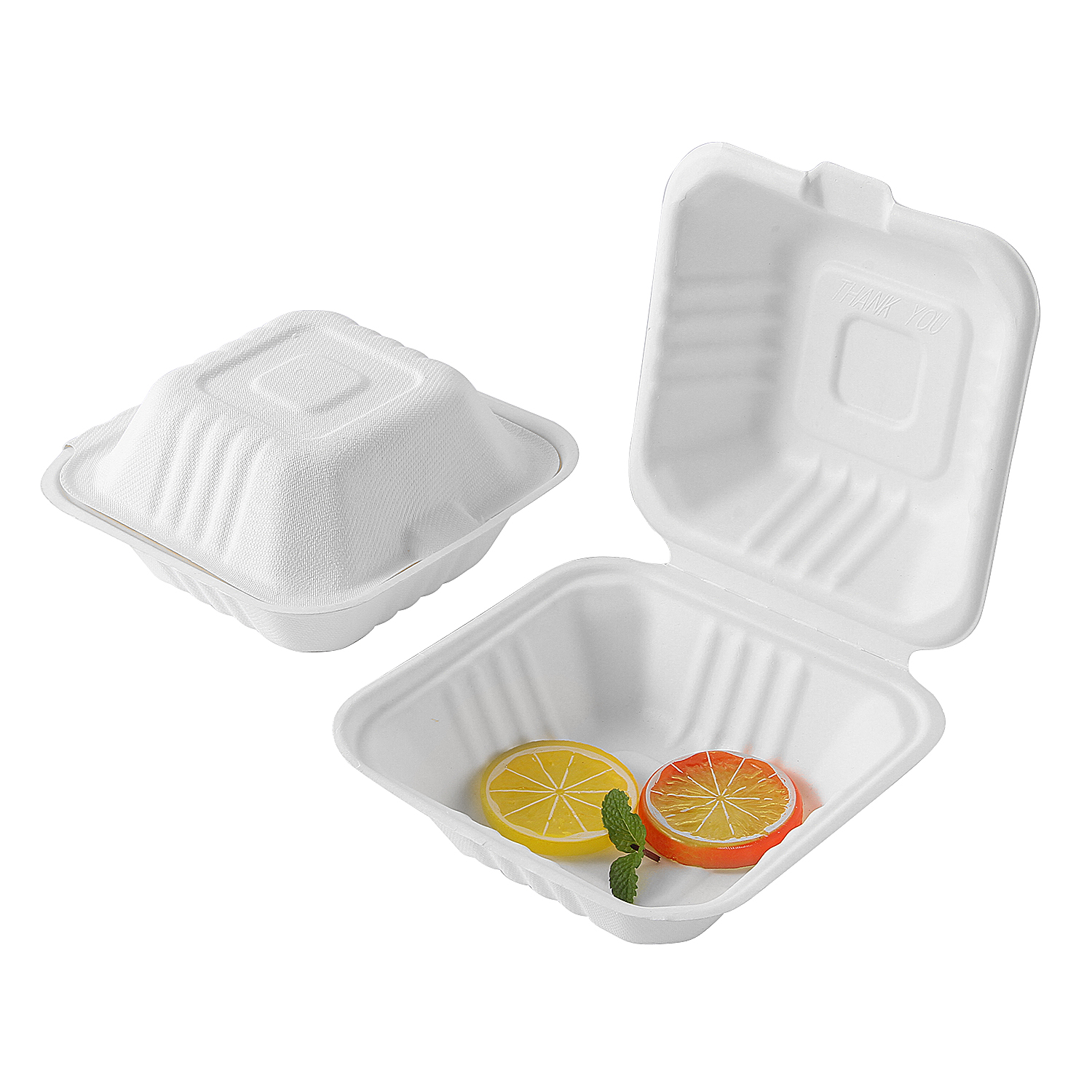 caja de hamburg biodegradable de 6 pulgadas