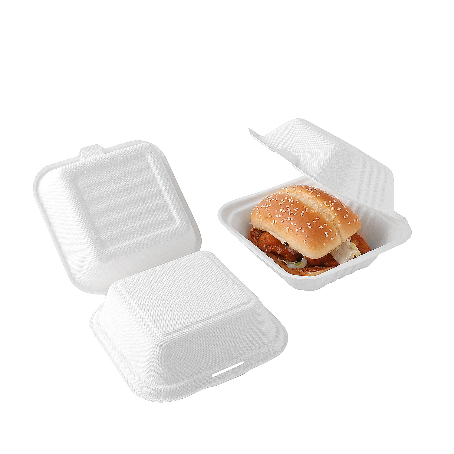 caja de hamburg desechable de 6 pulgadas