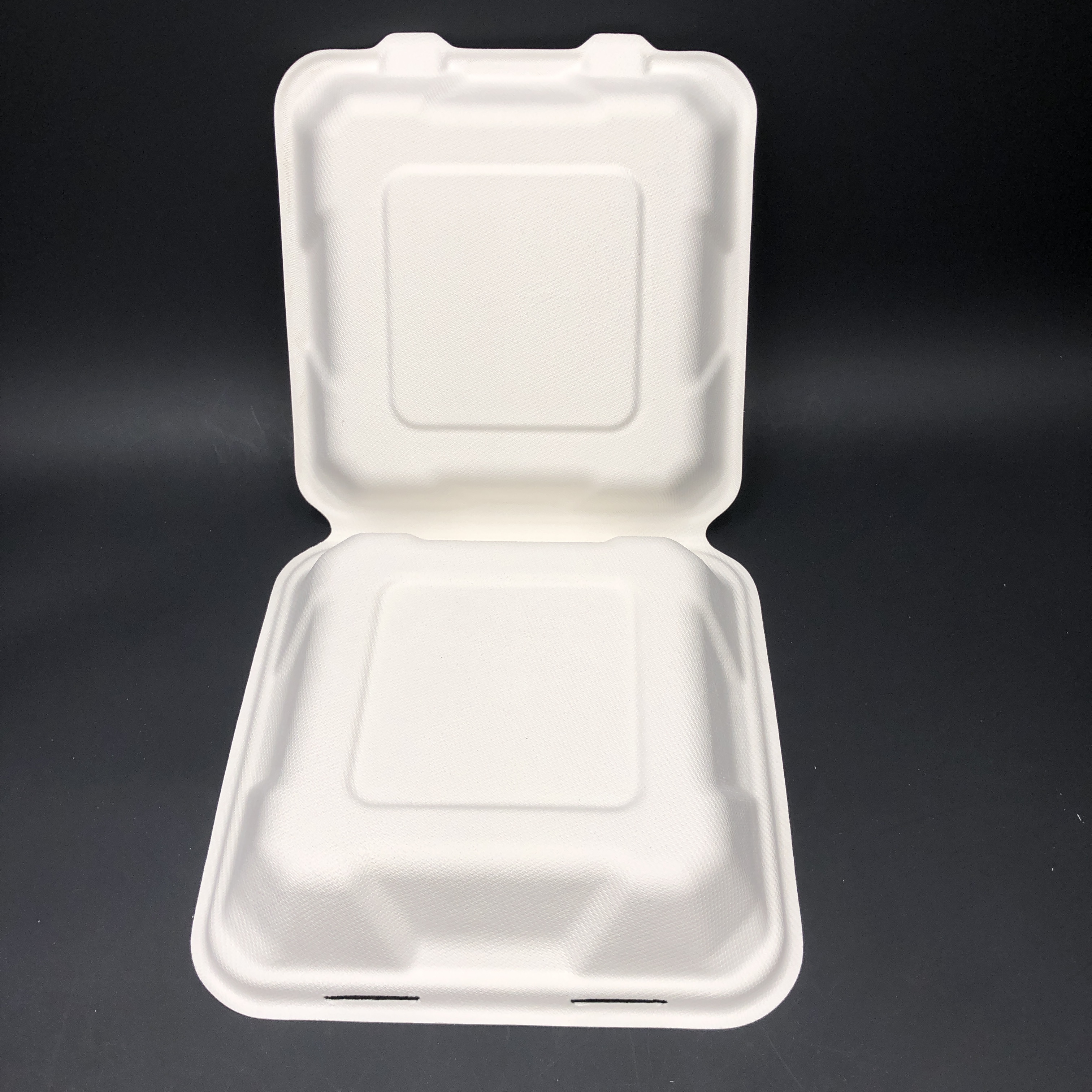 Caja tipo clamshell desechable para microondas