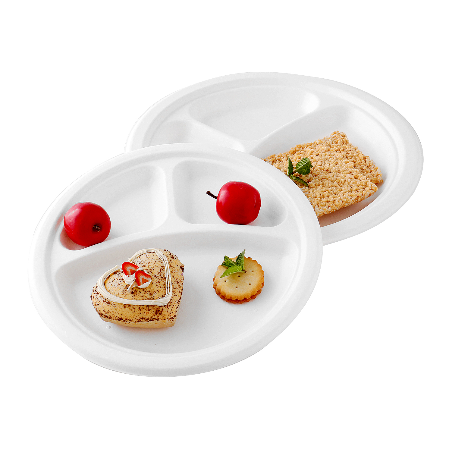 Plato redondo de 3 comparaciones