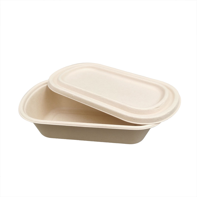 Recipiente bento ecológico de bagazo de 26 oz con tapa